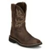 Men's Justin Original Work Boots 11" Driller Square Toe Waterproof -Stride Shield Shop 0 650 justin original work boots 11 driller square toe waterproof rugged tan