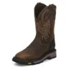 Men's Justin Original Work Boots 11" Driscoll Square Toe -Stride Shield Shop 0 650 justin original work boots 11 driscoll square toe tumbled mahogany