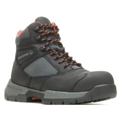 Men's Wolverine Rush Ultraspring Composite Toe Waterproof Boots -Stride Shield Shop 0 650 wolverine rush ultraspring composite toe waterproof boots black