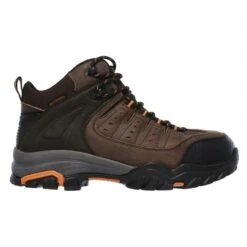 Men's Skechers Work Delleker Lakehead Steel Toe Waterproof -Stride Shield Shop 1 650 skechers work delleker lakehead steel toe waterproof brown orange