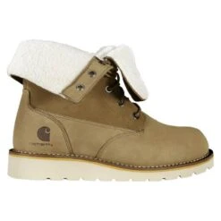 Women's Carhartt 8" Wedge Fold Down Winter 200G Waterproof Boots -Stride Shield Shop 12 1001 carhartt 8 wedge fold down winter 200g waterproof boots coyote