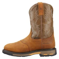 Men's Ariat 10" Workhog Pull-On Boots -Stride Shield Shop 2 650 ariat 10 workhog pull on aged bark army green