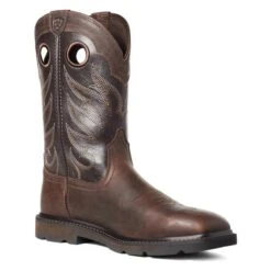 Men's Ariat Groundwork Wide Square Toe Boots -Stride Shield Shop 2 650 ariat groundwork wide square toe boots brown bitter brown