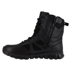 Women's Reebok 8" Sublite Cushion Tactical Waterproof Boot Side-Zip Boots -Stride Shield Shop 2 650 reebok 8 sublite cushion tactical waterproof boot side zip boots black
