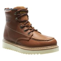 Men's Wolverine 6" Moc-Toe Wedge Heel Boots -Stride Shield Shop 2 650 wolverine 6 moc toe wedge heel brown