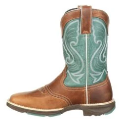 Women's Durango Ultra-Lite Saddle Western Boots -Stride Shield Shop 4 650 durango ultra lite saddle western boots tan emerald