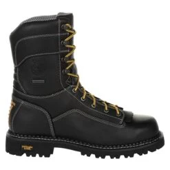 Men's Georgia 9" Low-Heel Logger Waterproof Boots -Stride Shield Shop 4 650 georgia 9 low heel logger waterproof black