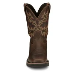 Men's Justin Original Work Boots 11" Driller Square Toe Waterproof -Stride Shield Shop 4 650 justin original work boots 11 driller square toe waterproof rugged tan