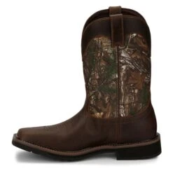 Men's Justin Original Work Boots 11" Trekker Square Toe Non-Metallic Waterproof -Stride Shield Shop 4 650 justin original work boots 11 trekker square toe non metallic waterproof rugged tan realtree ap
