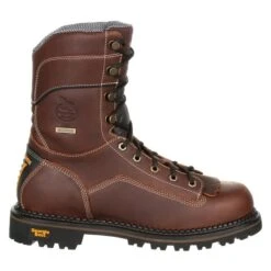 Men's Georgia AMP LT Logger Low Heel Waterproof Boots -Stride Shield Shop 5 650 georgia amp lt logger low heel waterproof brown