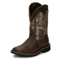 Men's Justin Original Work Boots 11" Trekker Square Toe Non-Metallic Waterproof -Stride Shield Shop 5 650 justin original work boots 11 trekker square toe non metallic waterproof rugged tan realtree ap