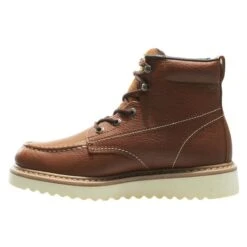Men's Wolverine 6" Moc-Toe Wedge Heel Boots -Stride Shield Shop 5 650 wolverine 6 moc toe wedge heel brown
